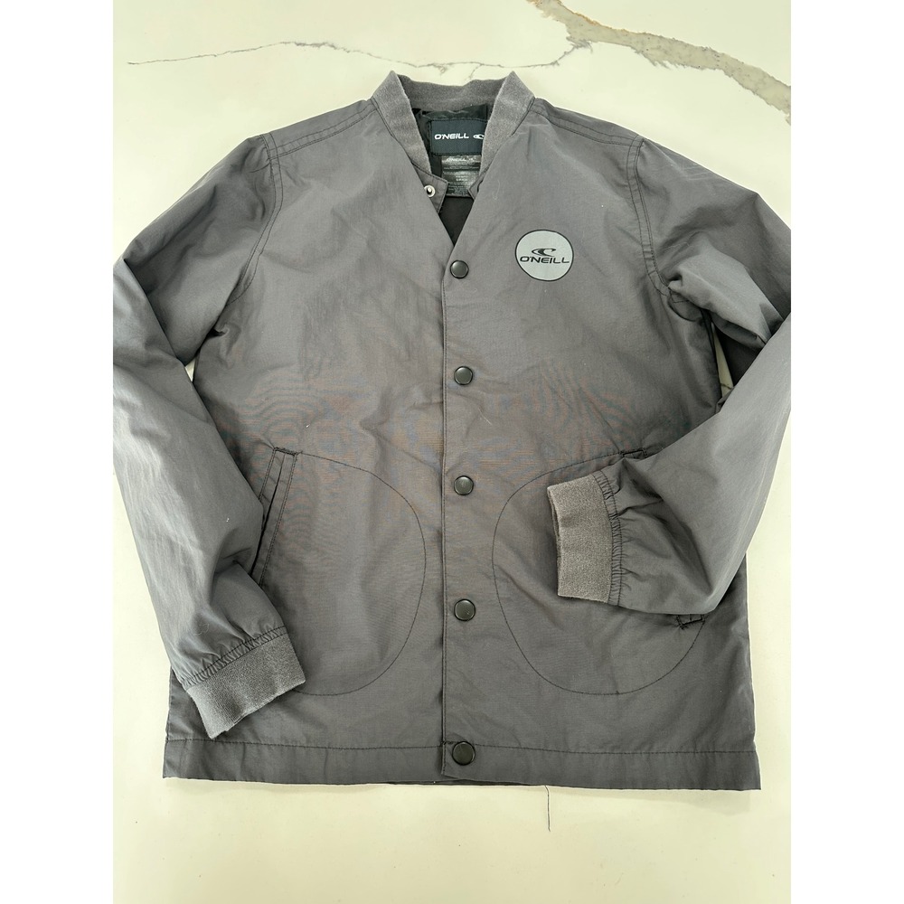 O'Neill Kids Gray Snap Button Bomber Jacket Size S 8